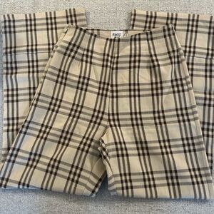 Princess Polly Beige and Brown Plaid Trousers